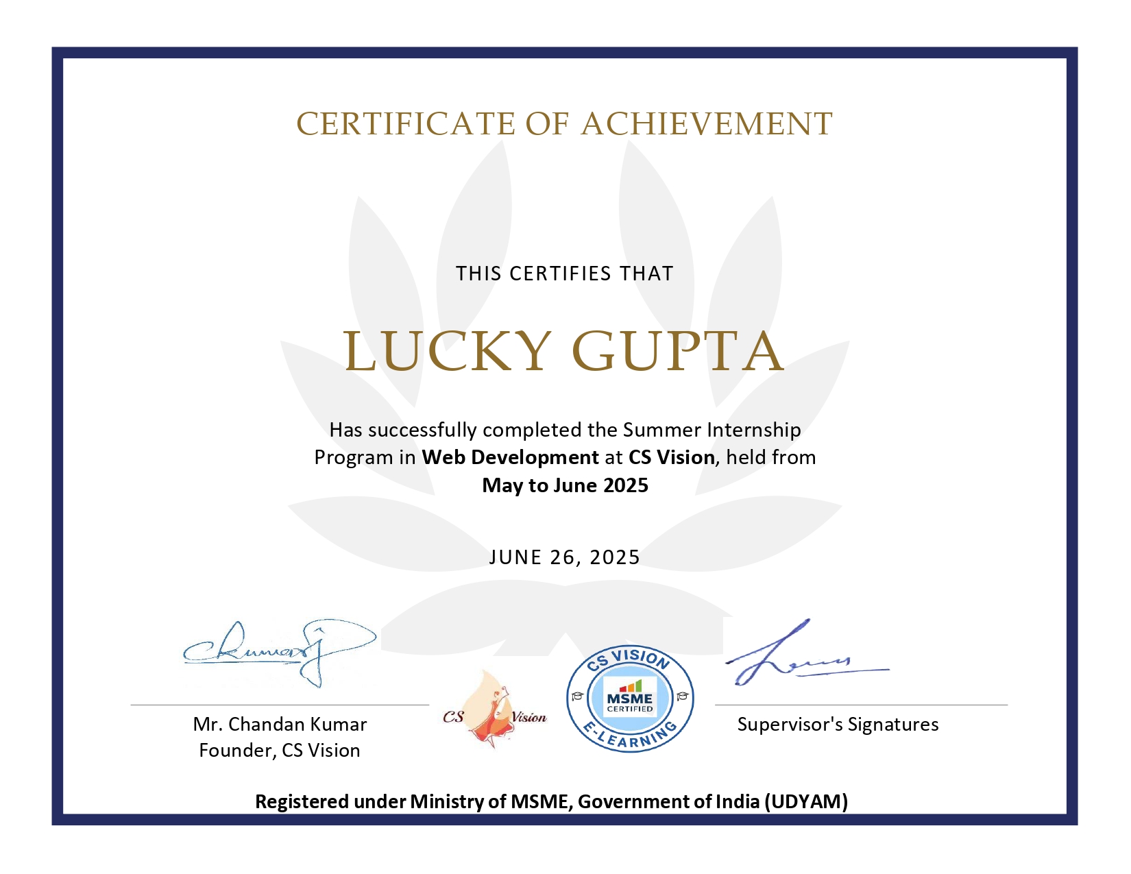 Lucky Certificate