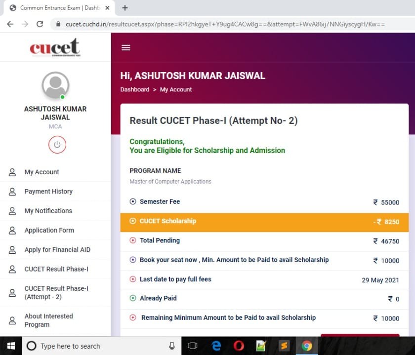 Ashutosh Result