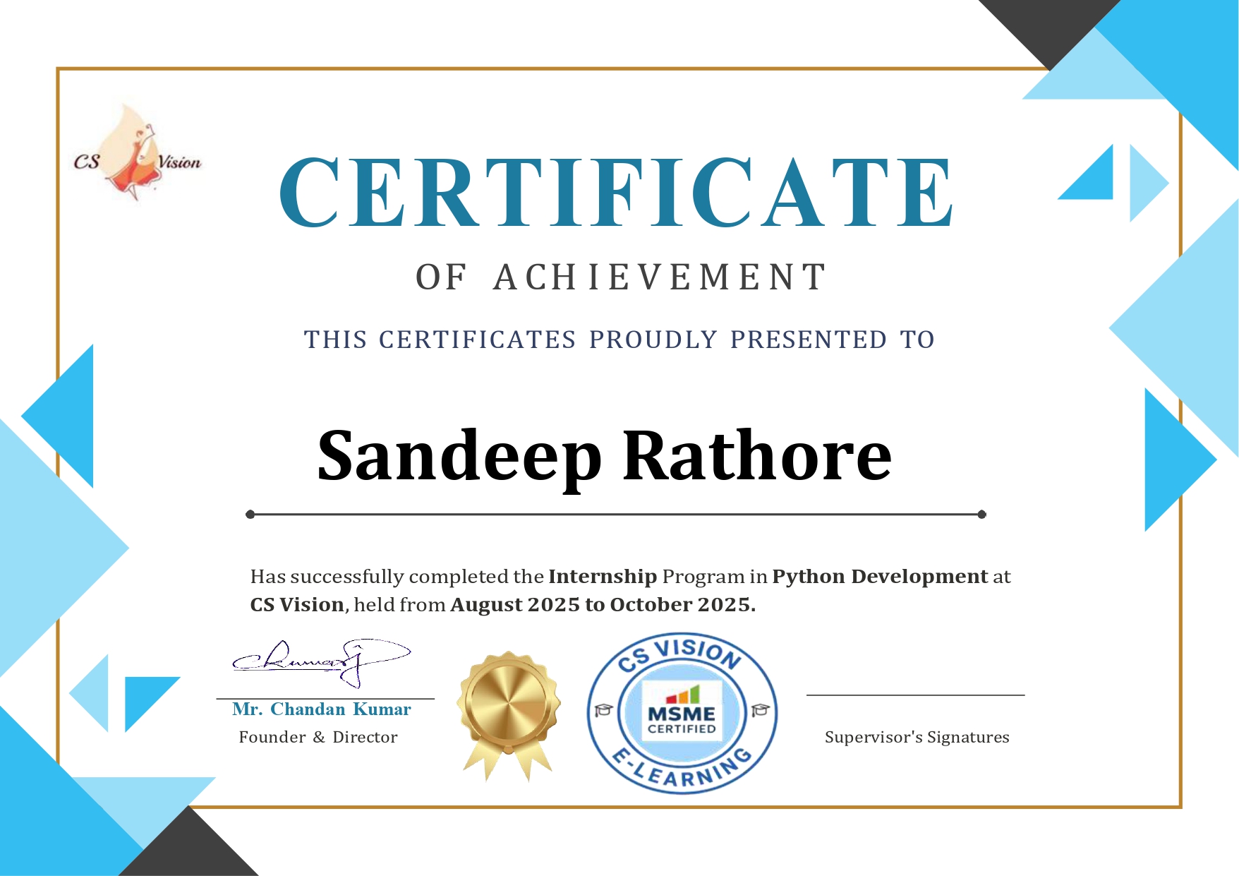 Sample Internship Certificate